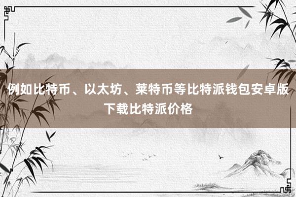 例如比特币、以太坊、莱特币等比特派钱包安卓版下载比特派价格