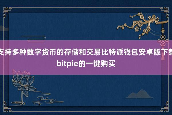 支持多种数字货币的存储和交易比特派钱包安卓版下载bitpie的一键购买