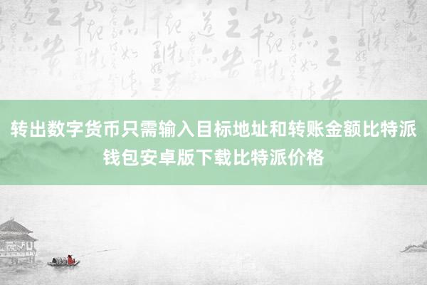 转出数字货币只需输入目标地址和转账金额比特派钱包安卓版下载比特派价格