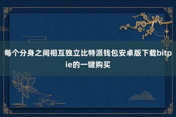 每个分身之间相互独立比特派钱包安卓版下载bitpie的一键购买