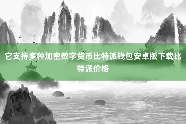 它支持多种加密数字货币比特派钱包安卓版下载比特派价格