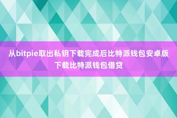 从bitpie取出私钥下载完成后比特派钱包安卓版下载比特派钱包借贷