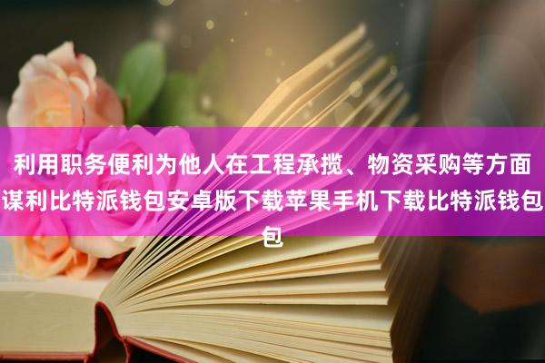 利用职务便利为他人在工程承揽、物资采购等方面谋利比特派钱包安卓版下载苹果手机下载比特派钱包