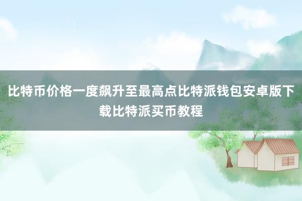 比特币价格一度飙升至最高点比特派钱包安卓版下载比特派买币教程