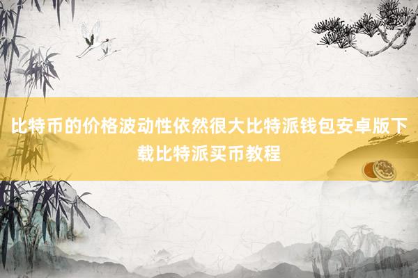 比特币的价格波动性依然很大比特派钱包安卓版下载比特派买币教程