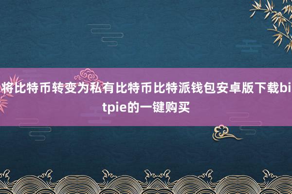 将比特币转变为私有比特币比特派钱包安卓版下载bitpie的一键购买